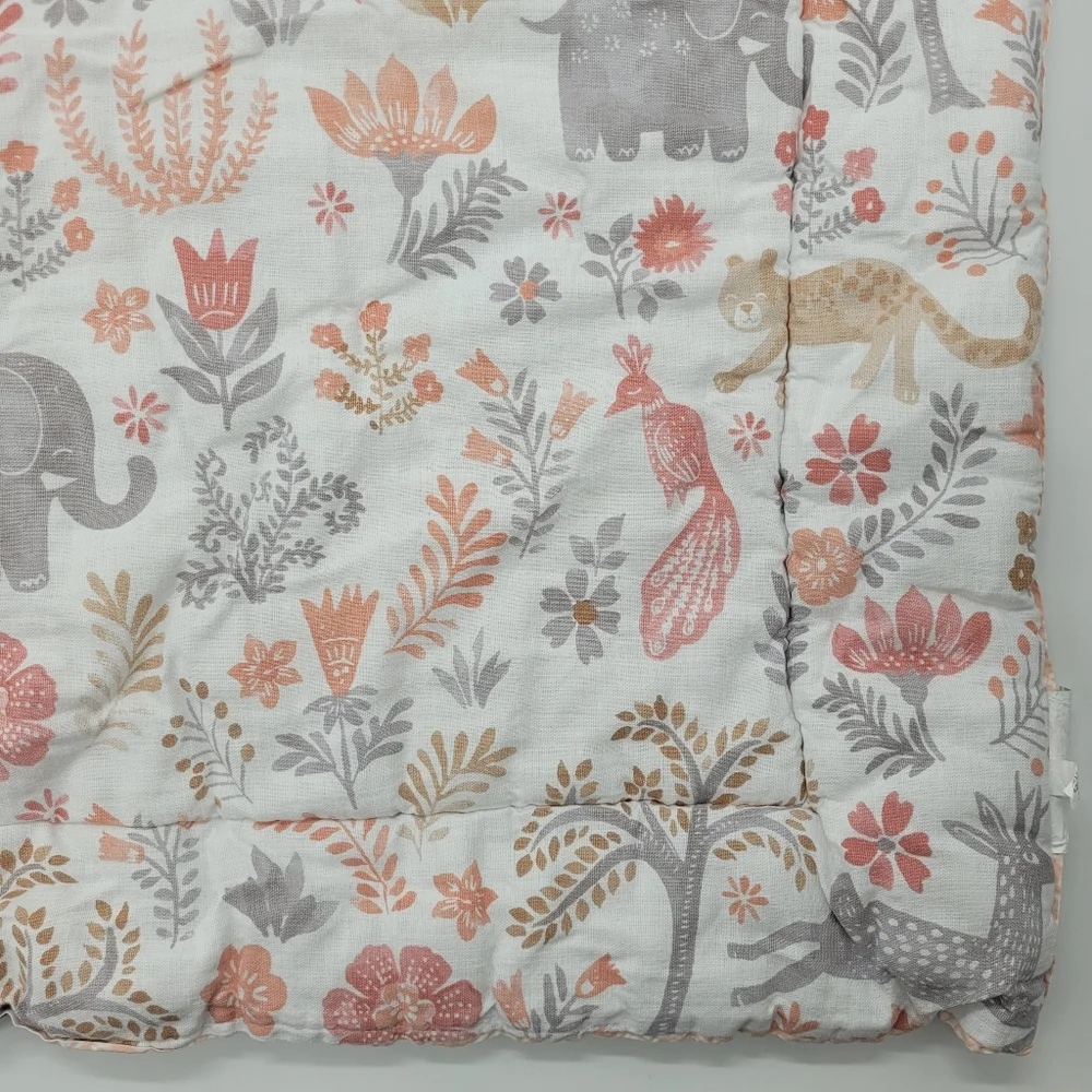 Levtex Baby Jungalo Blush Infant Quilt Comforter Grey Coral Children Nursery